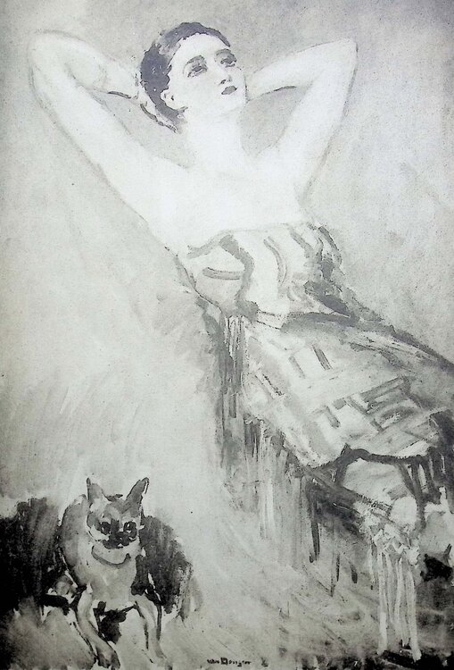 Jeune femme et son chien Kees van Dongen