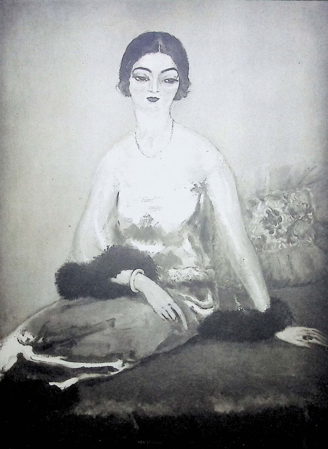 Jeune élégante au boa Kees van Dongen Druck zu verkaufen