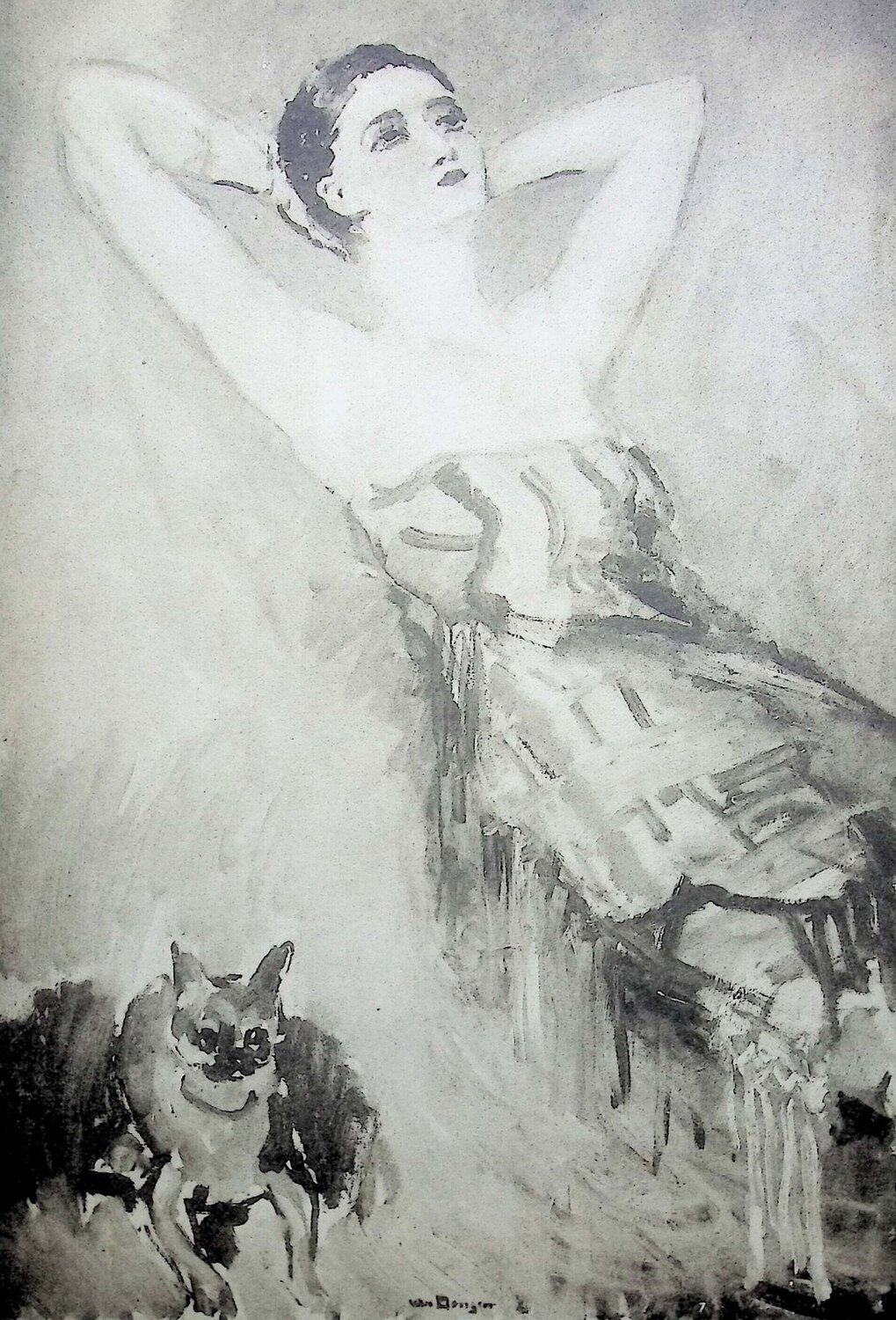 Jeune femme et son chien Kees van Dongen Druck zu verkaufen