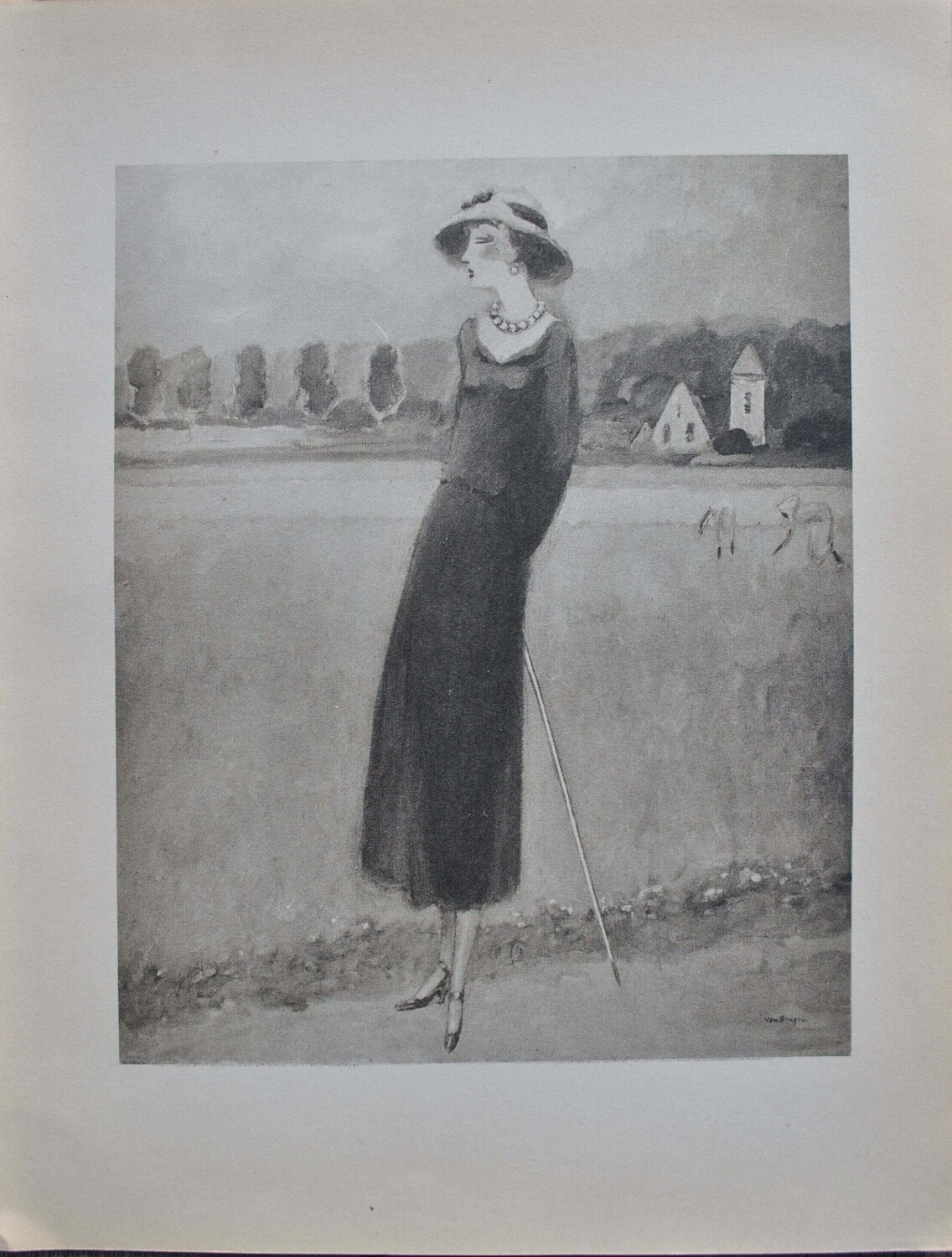 Elégante à la campagne Kees van Dongen Print for sale