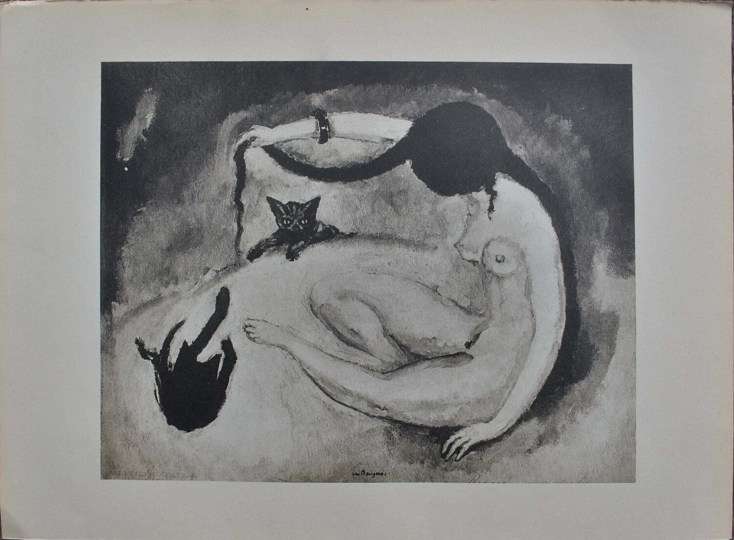 Jeune fille nue et ses chats Kees van Dongen Édition à vendre