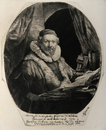 Portrait de Jean Wtenbogardus (B279) von Rembrandt van Rijn, Druck kaufen auf Singulart