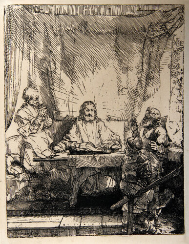 Les Pelerins d'Emmaus (B87) de Rembrandt van Rijn, Impresión a la venta en Singulart