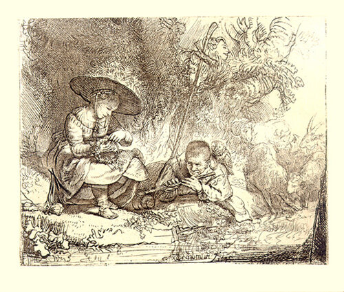 The Flute Player (l'Espiegle) by Rembrandt van Rijn, Print for Sale on Singulart