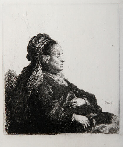 La Mere de Rembrandt au Bonnet de Dentelle (B343) de Rembrandt van Rijn, Impresión a la venta en Singulart