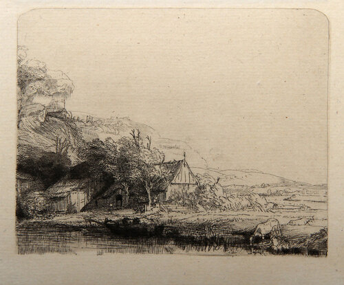Le Paysage a la Vache qui sa Breuve (B237) di Rembrandt van Rijn, Stampa in vendita su Singulart