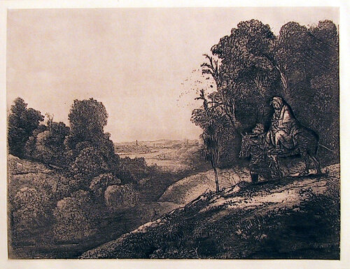 The Flight into Egypt: Altered from Seghers by Rembrandt van Rijn, Print for Sale on Singulart