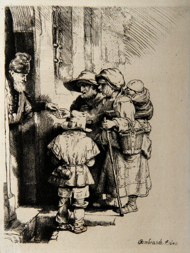 Mendients a la Porte d'Une Maison (B176) von Rembrandt van Rijn, Druck kaufen auf Singulart