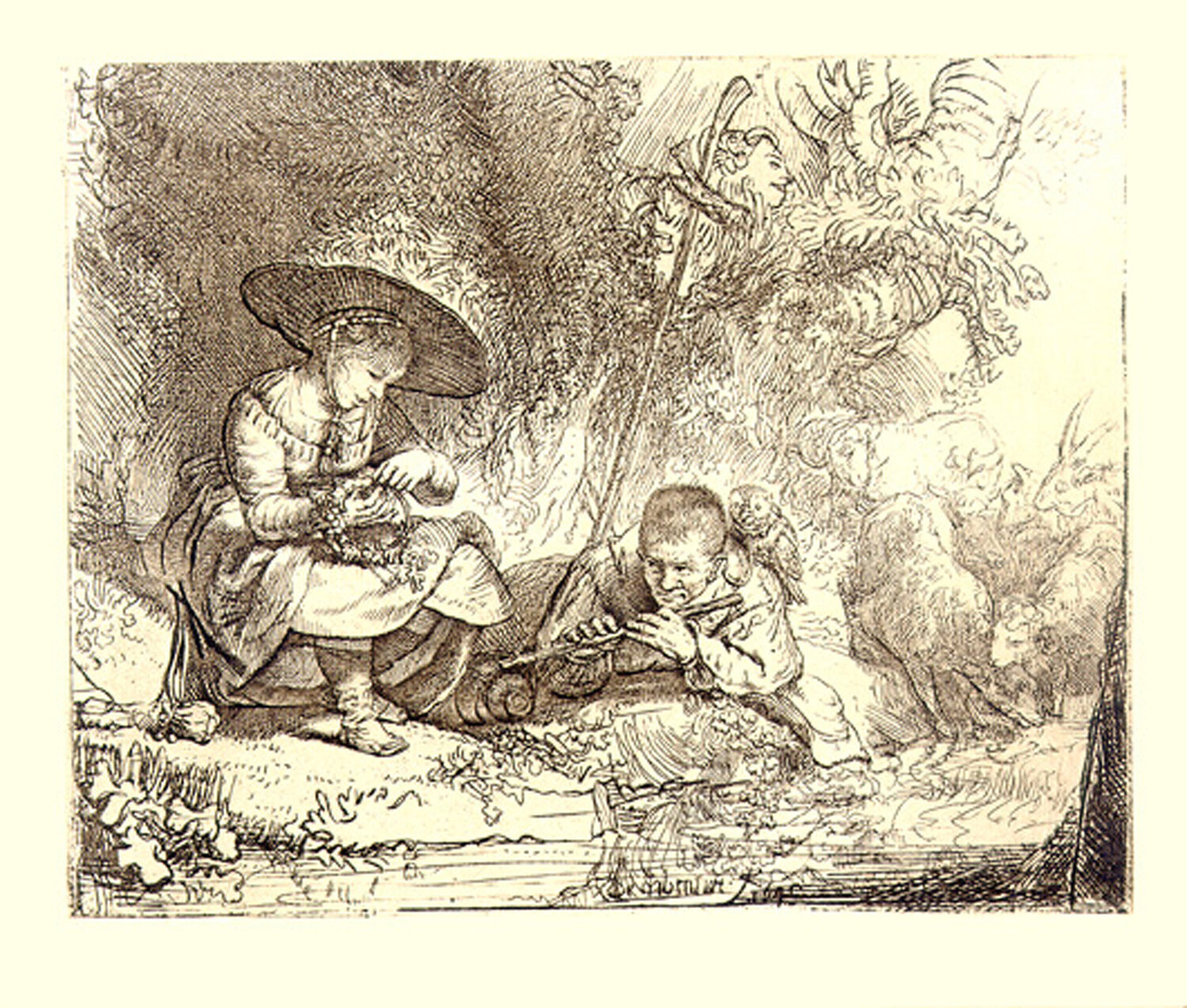 The Flute Player (l'Espiegle) Rembrandt van Rijn
