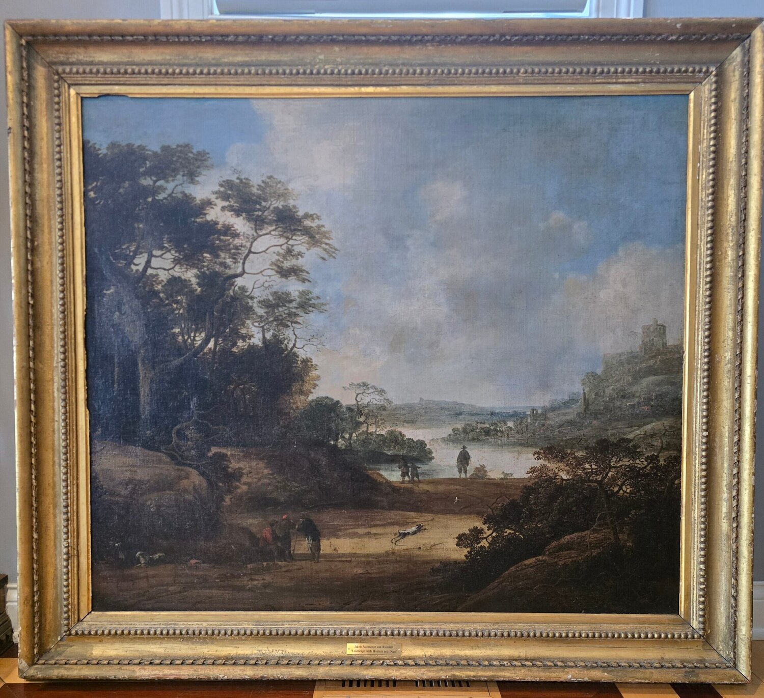Landscape with hunters and dogs Jacob van Ruisdael