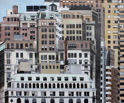Manhattan (View from the Staten Island Ferry) par Max Baris, Peinture en vente sur Singulart