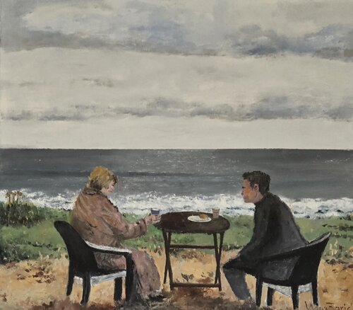 The Debriefing par Max Baris, Peinture en vente sur Singulart