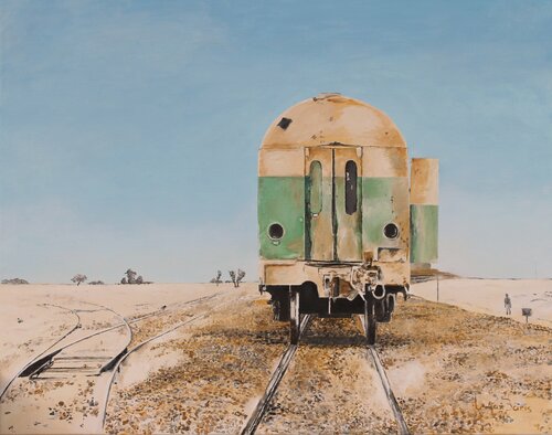 The Sahara Express par Max Baris, Peinture en vente sur Singulart