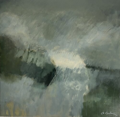 Vert et blanc by Chantal Cartier, Painting for Sale on Singulart