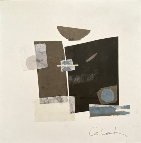Composition 34 Collages papiers encrés et papier de riz van Chantal Cartier, Werk op papier te koop op Singulart