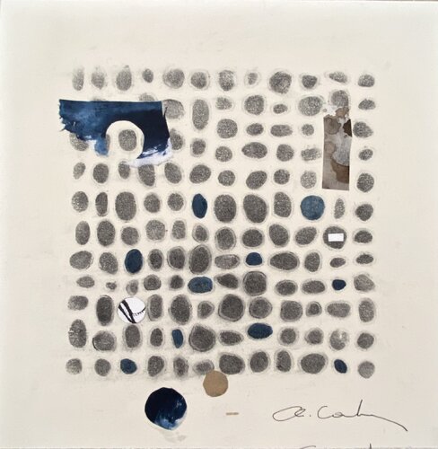 Composition 37 collages papiers encrés, encre et charcoal Chantal Cartier