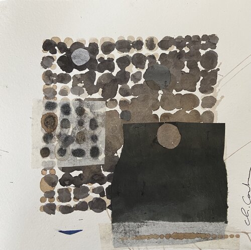 Composition 46 Collages papiers encrés et papier de riz van Chantal Cartier, Werk op papier te koop op Singulart