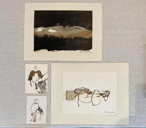 Lot de 4 oeuvres encre (40 x 30 - 19 x 14 - 17,5 x 12,5) by Chantal Cartier, Work on Paper for Sale on Singulart