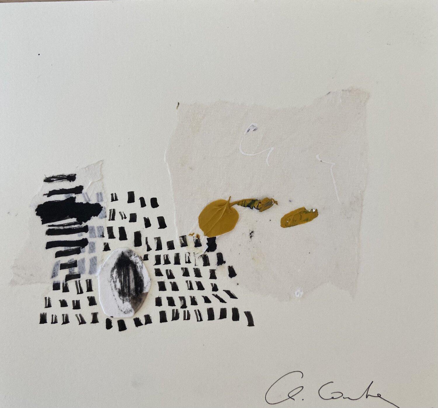 Composition 30 encre de chine et collages Chantal Cartier
