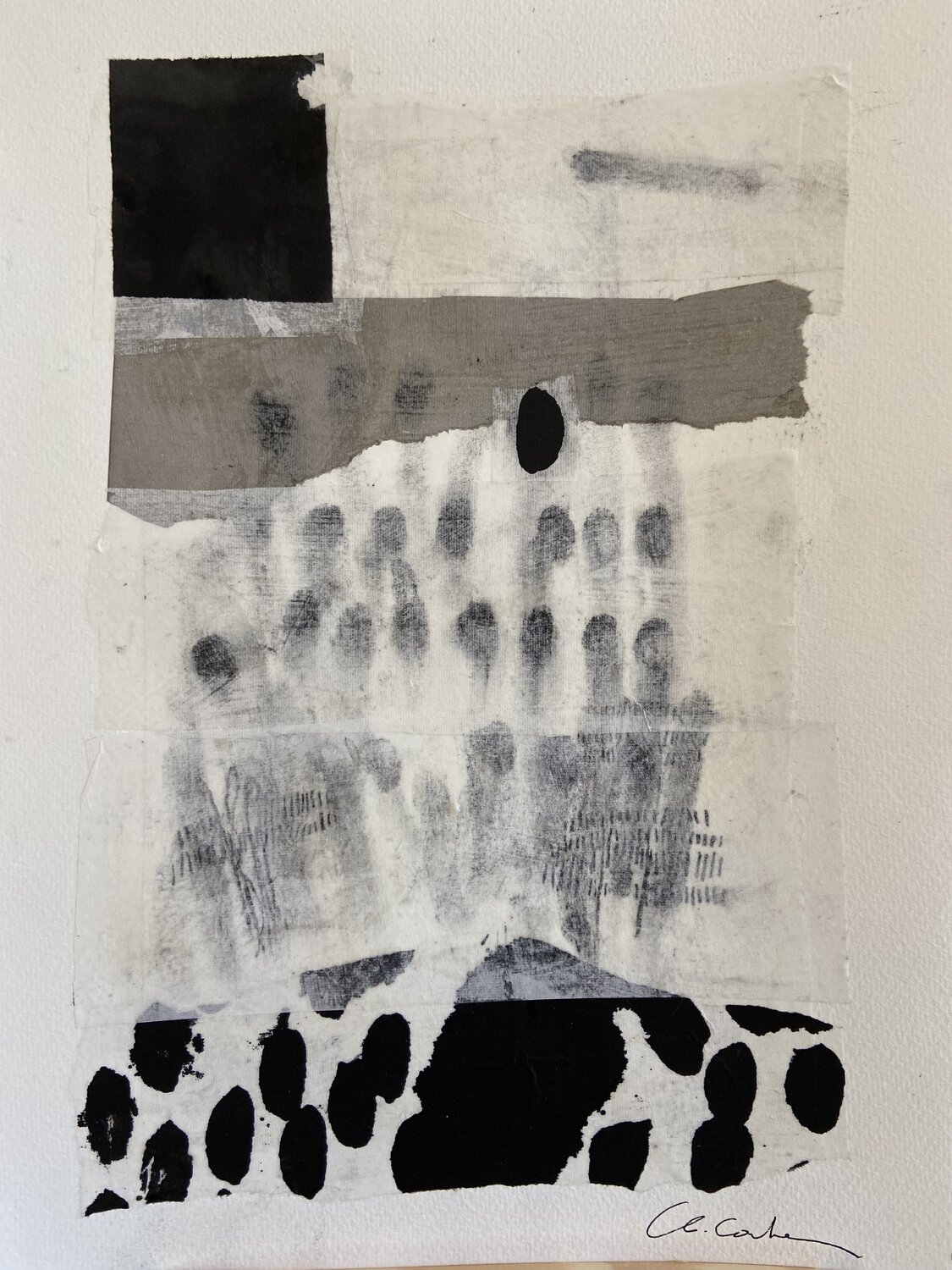 Composition 51 - Papier de riz encré -pigments Chantal Cartier Werk auf Papier zu verkaufen