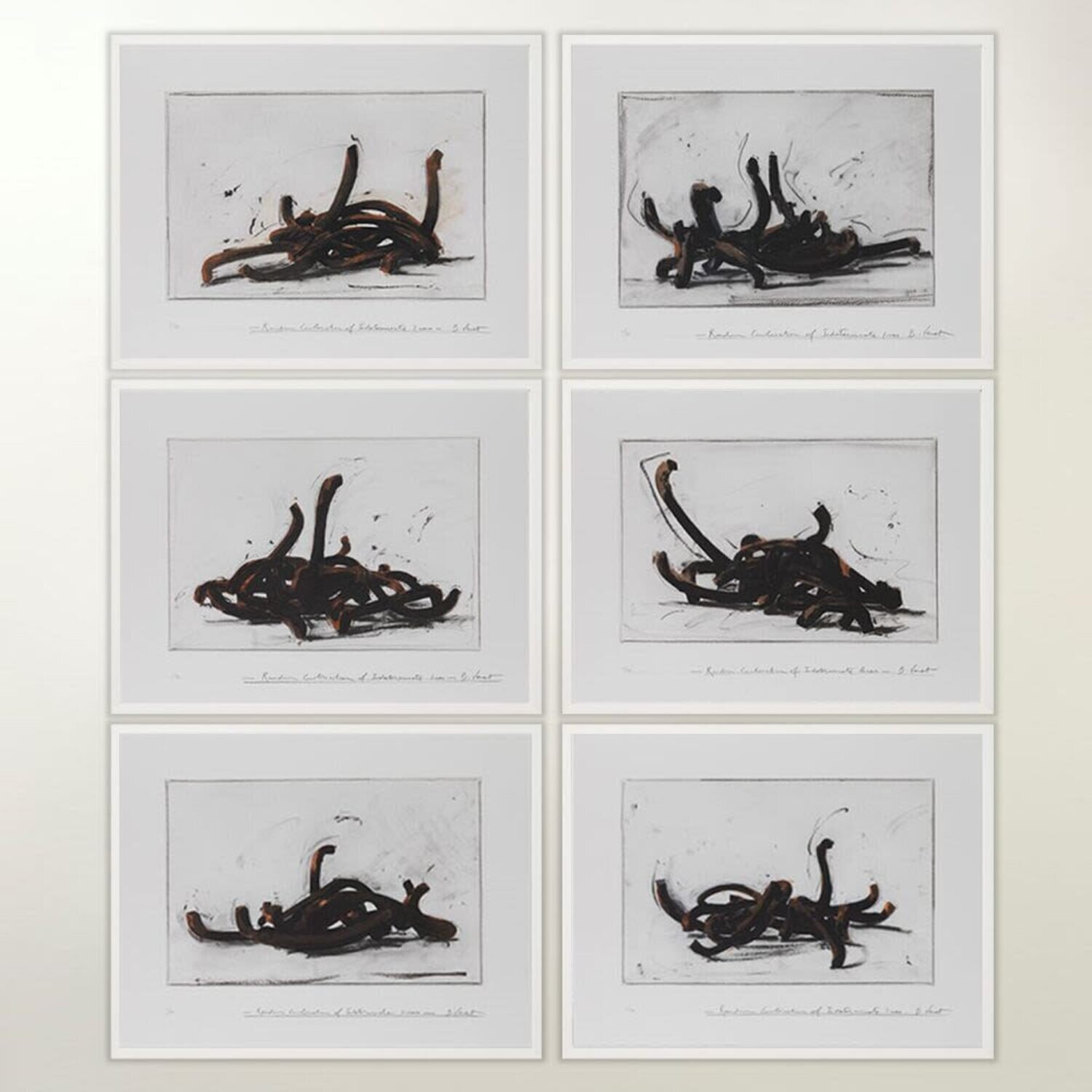 Random Combination of Indeterminate Lines (Portfolio of 6) Bernar Venet Édition à vendre