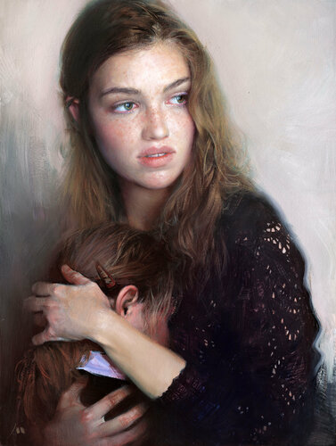 Little Mother van Evgeniy Monahov, Schilderij te koop op Singulart
