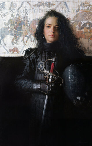 Lady-knight, the HEMA fencer von Evgeniy Monahov, Malerei kaufen auf Singulart