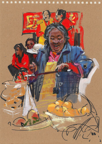 Sichan market (sketch) by Evgeniy Monahov, Work on Paper for Sale on Singulart