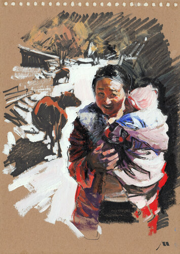 Do not be afraid, son! (sketch) di Evgeniy Monahov, Opera su carta in vendita su Singulart