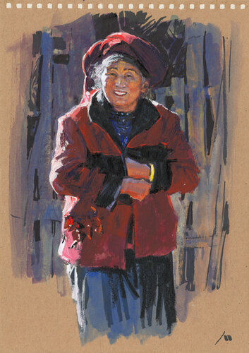 Moso Grandmother (sketch) van Evgeniy Monahov, Werk op papier te koop op Singulart