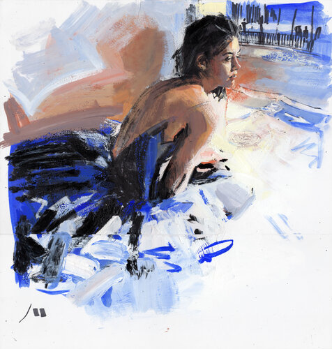 Do butterflies live in winter? (sketch for the painting) de Evgeniy Monahov, Obra en papel a la venta en Singulart
