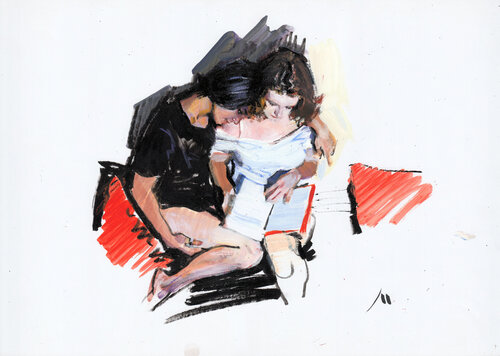 Two girls reading a book Evgeniy Monahov