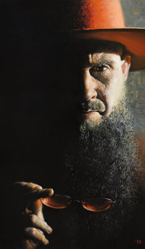 Man with Red Hat di Evgeniy Monahov, Pittura in vendita su Singulart