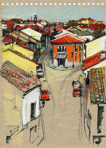 Silence in Avila. Dinner time di Evgeniy Monahov, Opera su carta in vendita su Singulart