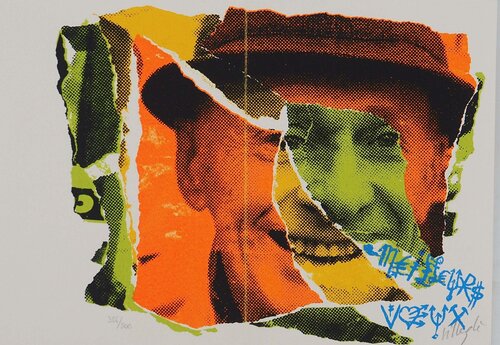 L'homme au chapeau, Sérigraphie originale signée by Jacques Villeglé, 版画 for Sale on Singulart