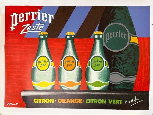 Perrier Zeste von Bernard Villemot, Druck kaufen auf Singulart