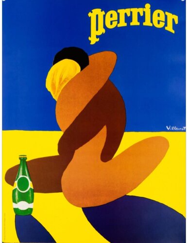 Perrier “The Embrace” or “L’Entreinte” van Bernard Villemot, Afdruk te koop op Singulart
