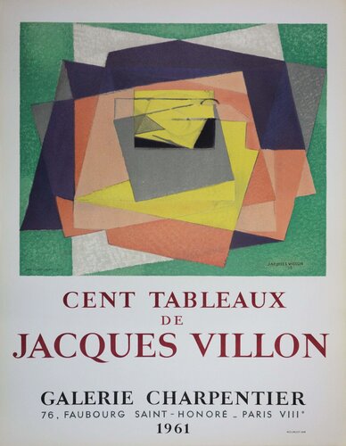 Composition cubiste abstraite, Affiche en lithographie di Jacques Villon, Stampa in vendita su Singulart