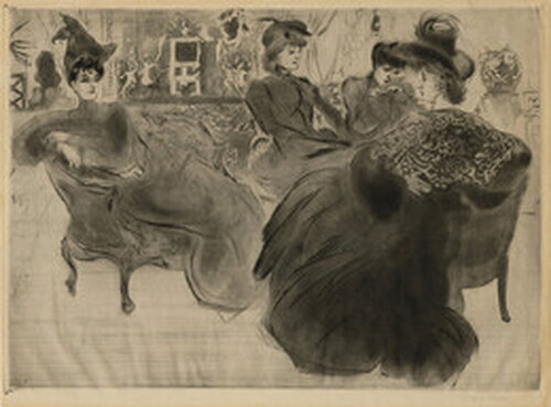Le Potin (original French title) - The Gossip de Jacques Villon, Impresión a la venta en Singulart