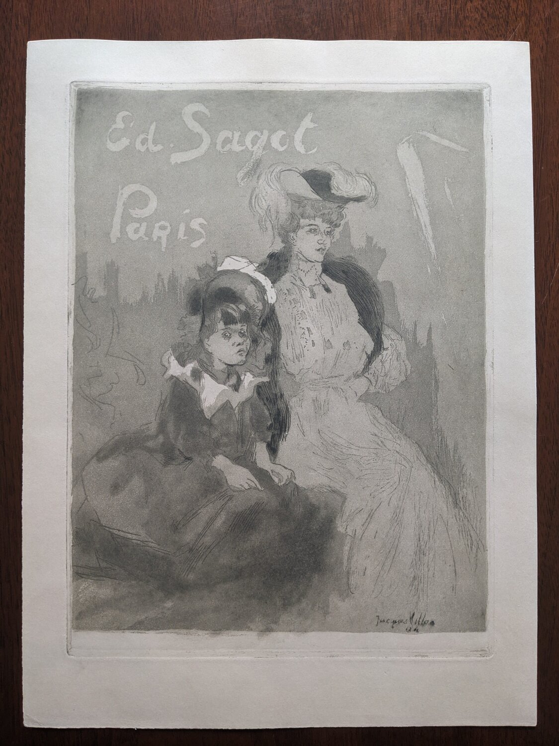 Carte adresse Sagot 1904 Jacques Villon Stampa in vendita