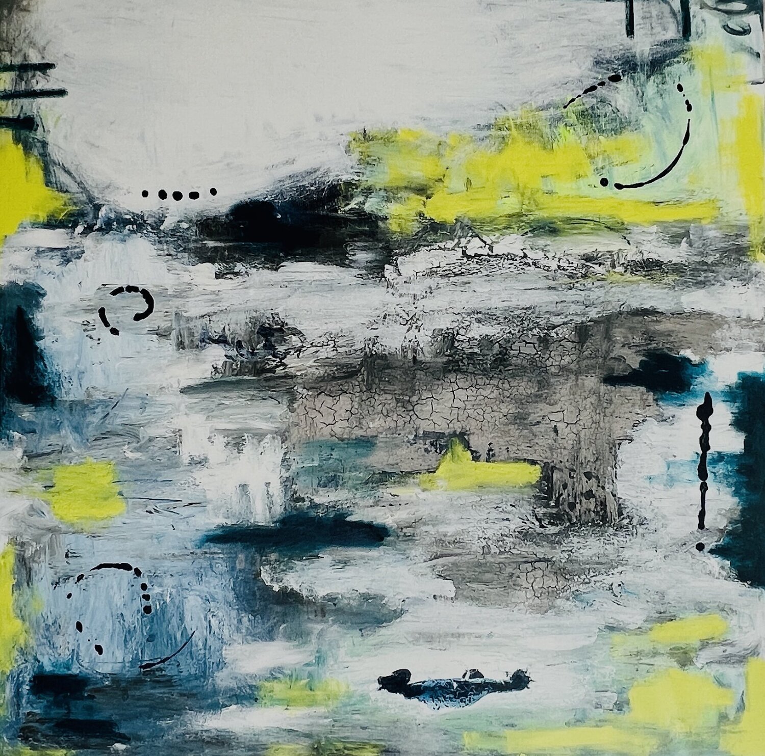 Blue Lemonade von Christin Farr (2022): Malerei Acryl, Öl auf Leinen ...