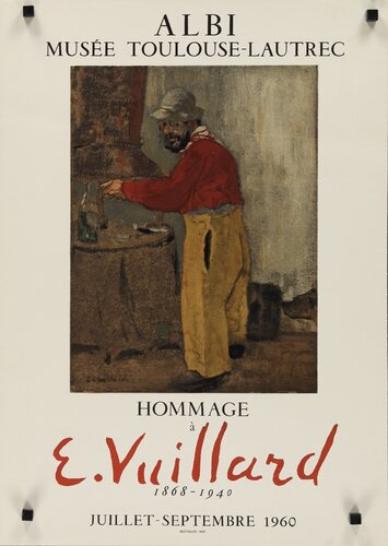 Hommage to E. Vuillard, 1868-1940, Albi, Musee Toulouse-Lautrec Exhibition Poster, (Black Magnets in the corners are for photography only and are not on the actual poster), FREE DOMESTIC SHIPPING van Édouard Vuillard, Afdruk te koop op Singulart