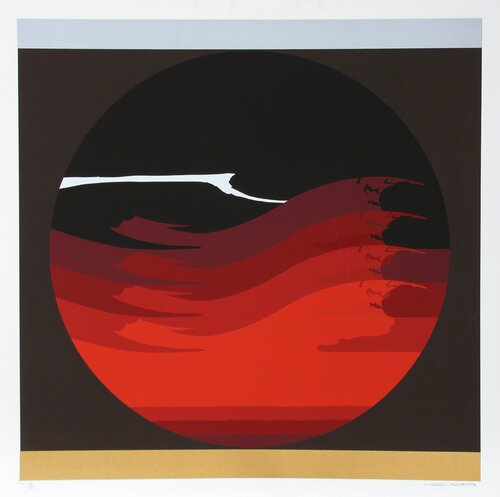 Gate Series Red  di Thomas W. Benton, Stampa in vendita su Singulart