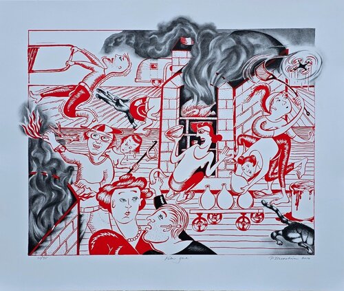 Kiln Yard (FREE U.S. SHIPPING) by Patti Warashina, 인쇄 for Sale on Singulart