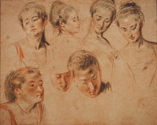 Etude pour visage féminin by Jean-Antoine Watteau, Print for Sale on Singulart