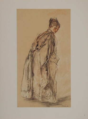 Femme au manteau di Jean-Antoine Watteau, Stampa in vendita su Singulart