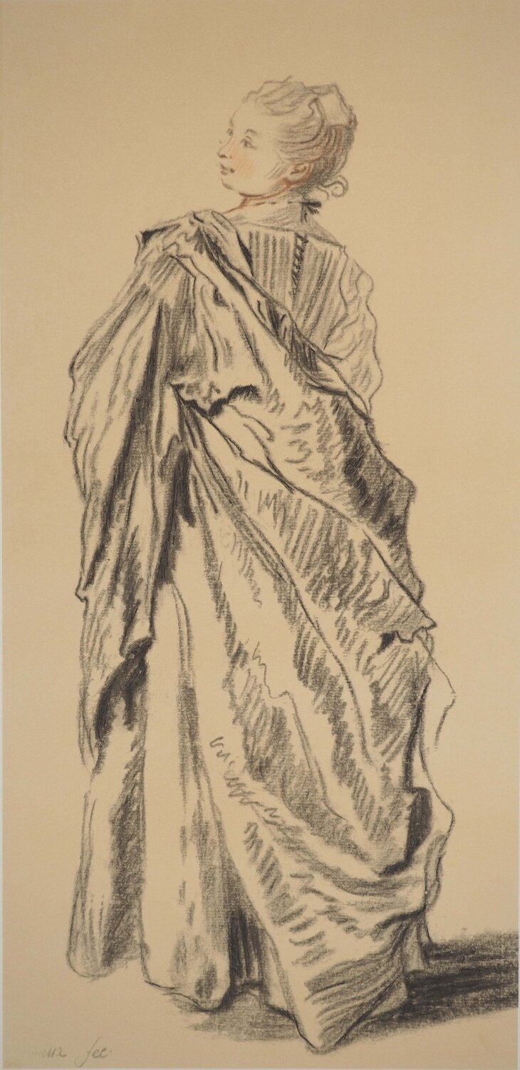Femme de dos Jean-Antoine Watteau Stampa in vendita