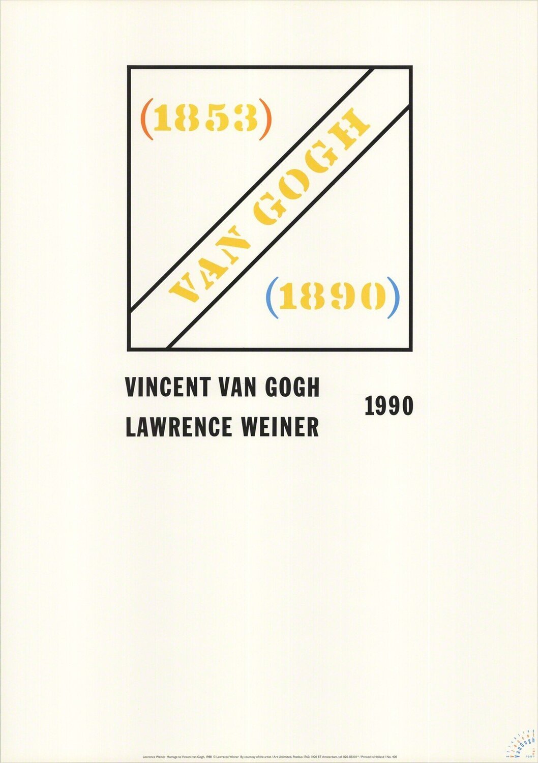 Homage to Vincent Van Gogh Lawrence Weiner Afdruk te koop