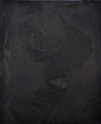 “Void (BDSM)” Contemporary Black Textured Impasto Abstract Painting by Paul Weiner, Painting for Sale on Singulart