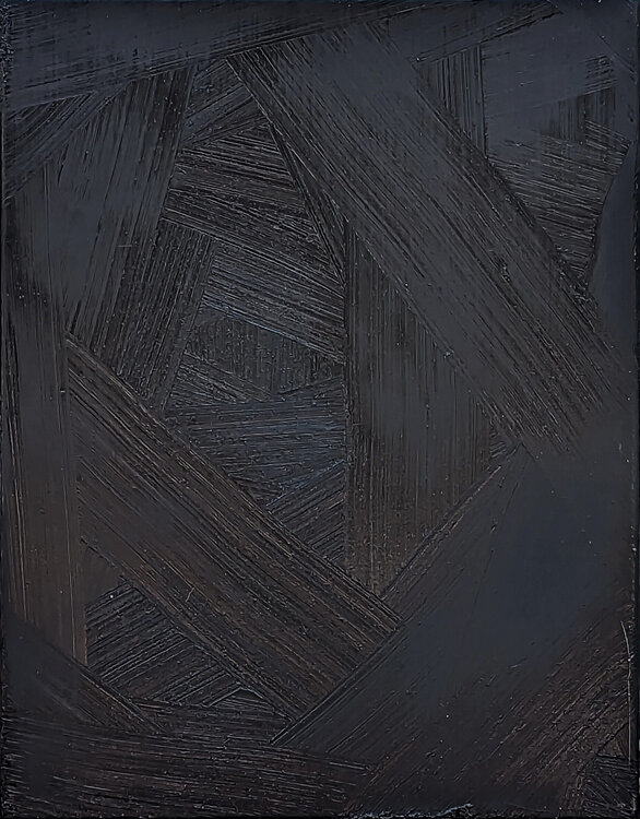 “Void (I’m Lovin' It)” Contemporary Black Textured Impasto Abstract Painting Paul Weiner